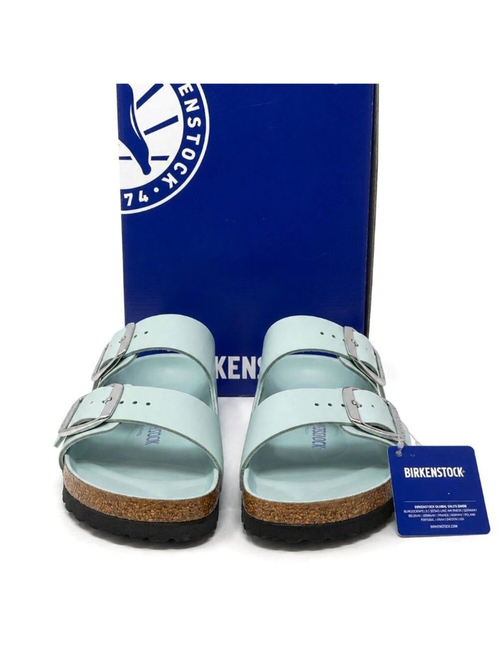 Birkenstock Arizona Big Buckle Surf Green Natural Leather Sandals Womens EU 40 - Picture 6 of 8